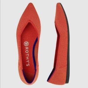 Rothy’s Retired Persimmon Orange Pointy Flats New